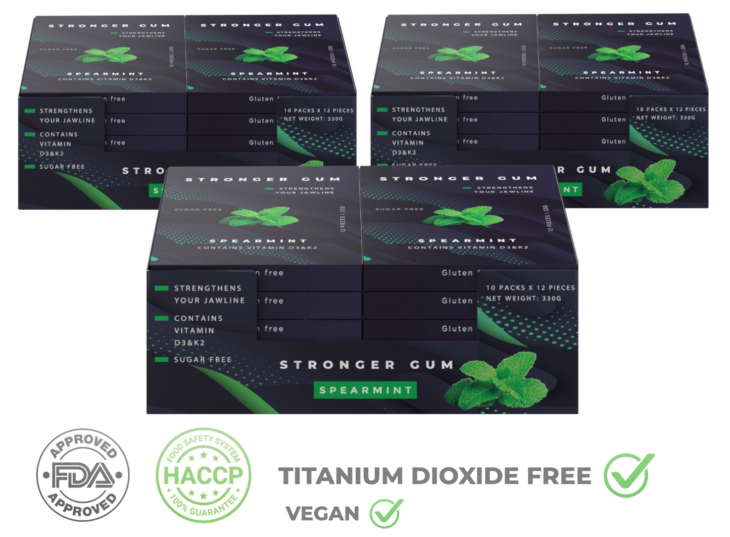 Regular Set: 3 PACKS FOR PRICE OF 2 (990g) - Hard gum | Specific Shore Rigidity for Jaw Growth