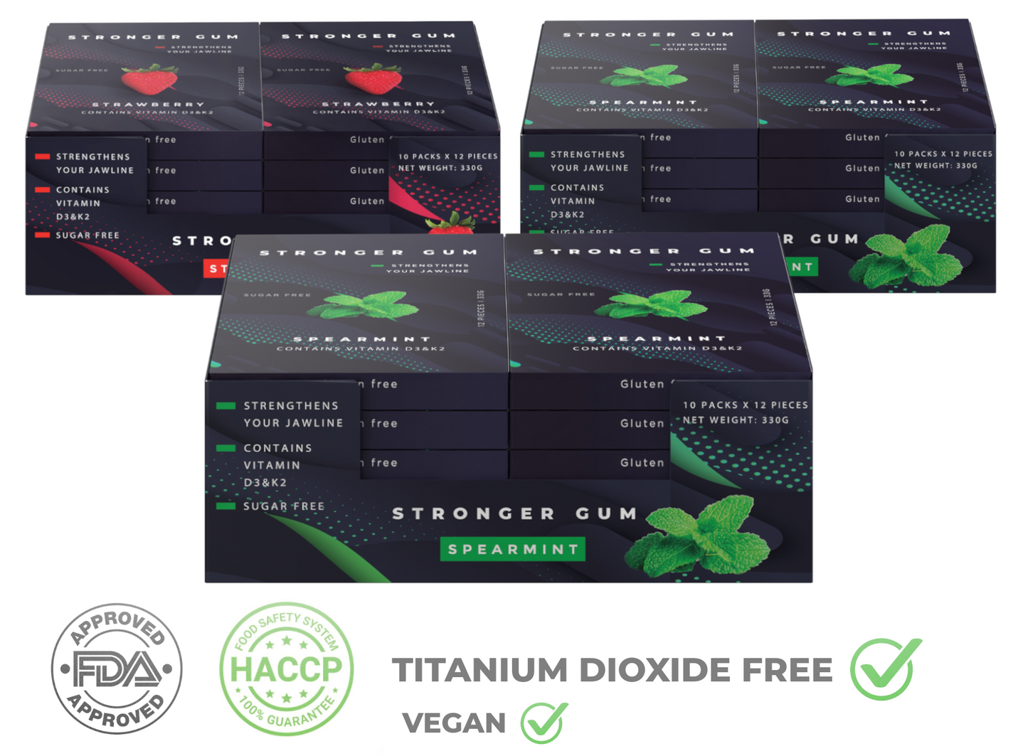 Regular Set: 3 PACKS FOR PRICE OF 2 (990g) - Hard gum | Specific Shore Rigidity for Jaw Growth