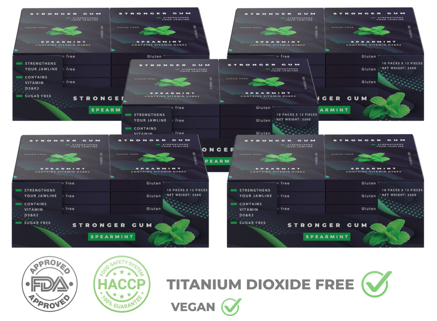 Regular Set: 5 PACKS FOR PRICE OF 3 (1650g) - Hard gum | Specific Shore Rigidity for Jaw Growth